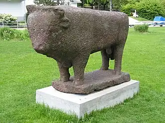 Toreau au bord du lac (1947) Hans Aeschbacher, Biel/Bienne