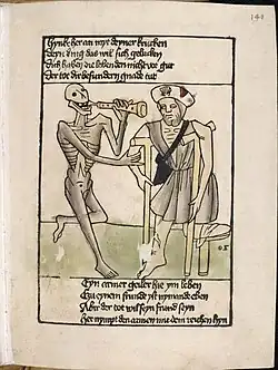 Illustratie uit een dodendans uit 1455-1458