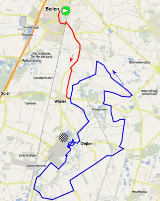 Routekaart van de Ronde van Drenthe 2024
