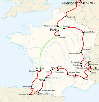 Routekaart van de Ronde van Frankrijk 1996
