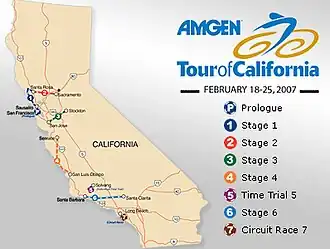 Routekaart van de Ronde van Californië 2007