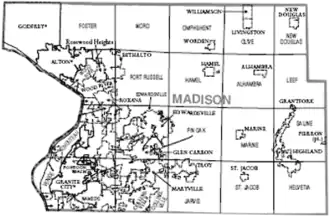 Kaart van Madison County