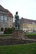 Monument voor een Trümmerfrau in Dresden