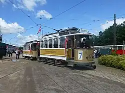 Tramstel DKS 17 (bouwjaar 1897) + DKS 283 (bouwjaar 1872).