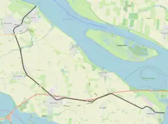 Tramlijn Middelharnis - Ooltgensplaat op de kaart