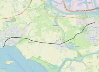 Tramlijn Spijkenisse - Hellevoetsluis op de kaart