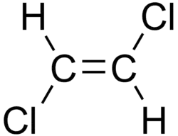 Structuurformule van trans-1,2-dichlooretheen