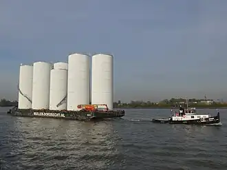 Bijzonder transport opslagtanks over water