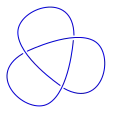 Het klavertje drie of  de klaverbladknoop,  het eenvoudigste voorbeeld van een niet-triviale knoop.