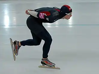 Trevor Marsicano tijdens het Wereldkampioenschap Allround in Hamar 2009