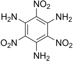 Structuurformule van triaminotrinitrobenzeen