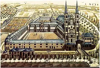 De abdij in de 18e eeuw