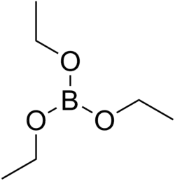 Structuurformule van tri-ethylboraat