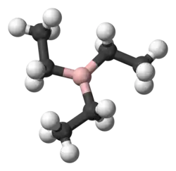 Molecuulmodel van tri-ethylboraan