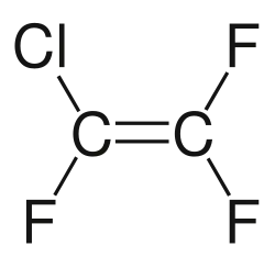 Structuurformule van chloortrifluoretheen