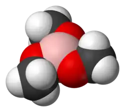 Molecuulmodel van trimethylboraat