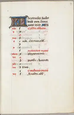 September in het Trivulzio-getijdenboek