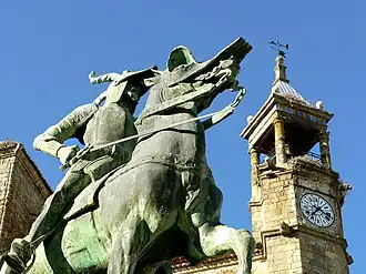 Francisco Pizarro op de Plaza Mayor
