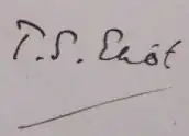 Handtekening T.S. Eliot