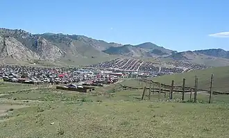 Hangajgebergte bij Tsetserleg, hoofdstad van de provincie Arhangaj