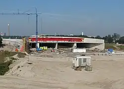 Zuidelijke ingang van de landtunnel in aanbouw (sept 2008)