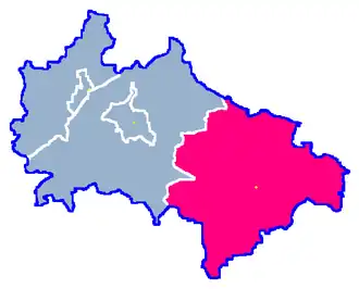 Ligging van de gemeente binnen de powiat