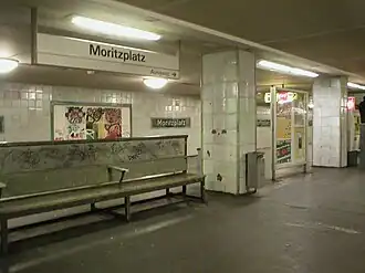 Perron van metrostation Moritzplatz