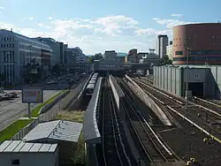De sporen ten zuiden van het station.