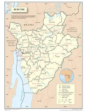 Kaart van Burundi