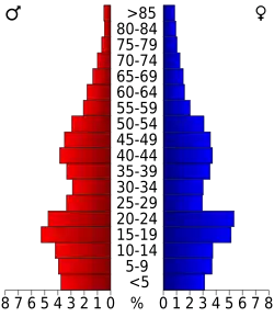Bevolkingspiramide Alamosa County