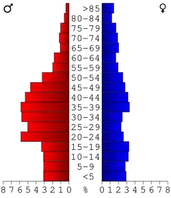 Bevolkingspiramide Calhoun County