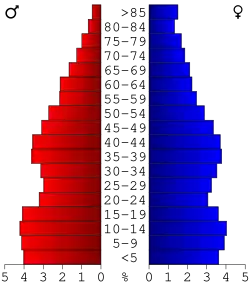 Bevolkingspiramide Chickasaw County