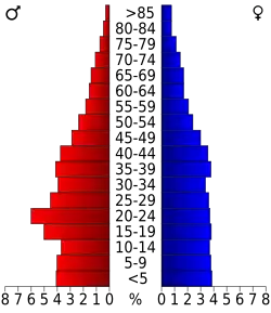 Bevolkingspiramide Comanche County
