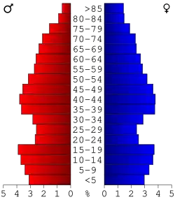 Bevolkingspiramide Crow Wing County