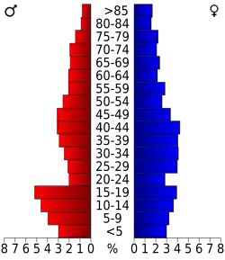 Bevolkingspiramide Falls County