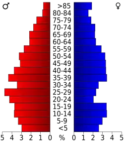 Bevolkingspiramide Freestone County