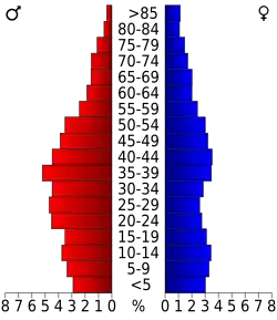Bevolkingspiramide Hardeman County