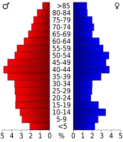 Bevolkingspiramide Huerfano County