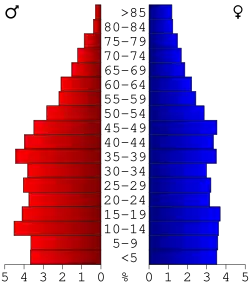 Bevolkingspiramide Mitchell County