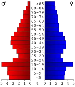 Bevolkingspiramide Randolph County
