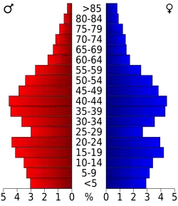 Bevolkingspiramide Tolland County