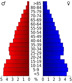 Bevolkingspiramide Val Verde County
