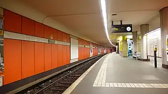 Perron van station Rudow, eindpunt van de U7