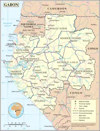 Kaart van Gabon