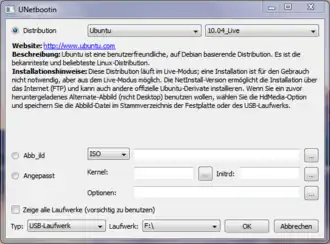 UNetbootin onder Windows