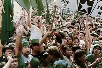 Verkiezingsrally van de PPP in 1997.