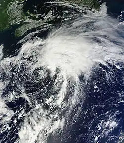 Foto of weerkaart van orkaan