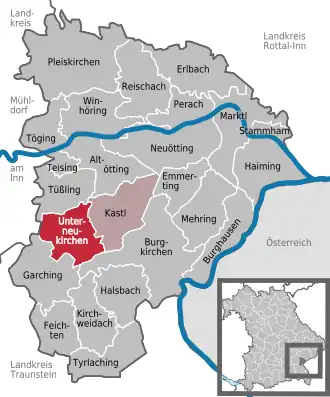 Kaart van Unterneukirchen