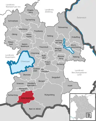 Kaart van Unterwössen