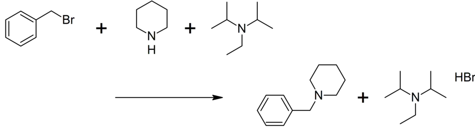 Toepassing van di-isopropylethylamine bij alkylering van secundaire amines